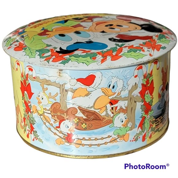 Vintage Walt Disney Christmas Mickey Mouse American Candy Tin Collectors - Picture 4 of 10
